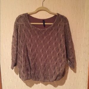 Beautiful Tan crocheted blouse Sz S